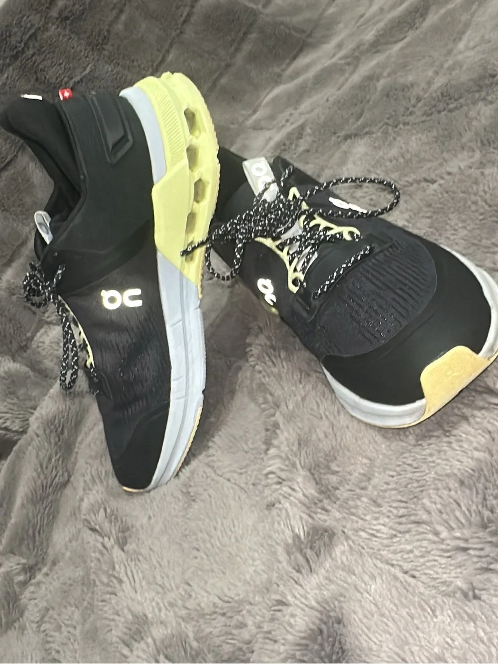 On Cloudnova Athletic Sneakers in Black and Yellow (shoe 14)